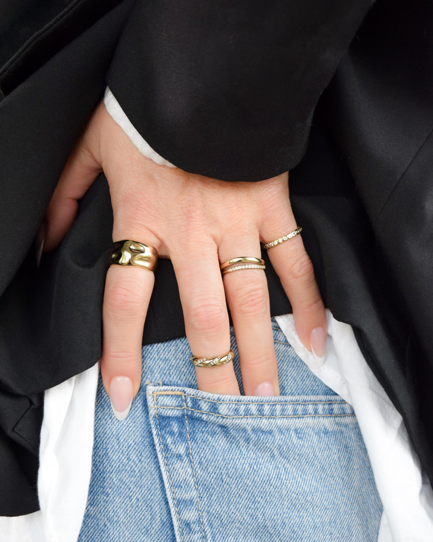 The Duality Ring - 18k Gold-Filled Wave Ring