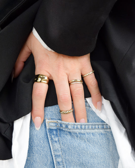 The Duality Ring - 18k Gold Filled Stackable Wave Ring