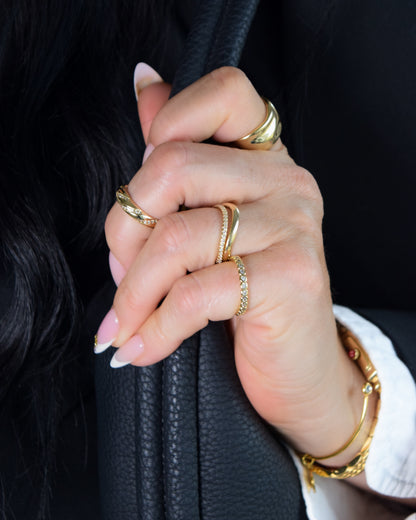 The Duality Ring - 18k Gold-Filled Wave Ring