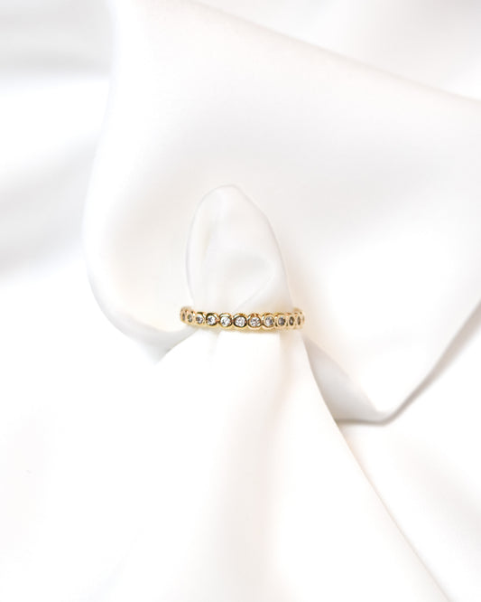 The Muse Ring - 18k Gold Filled Bezel CZ Eternity Band Ring