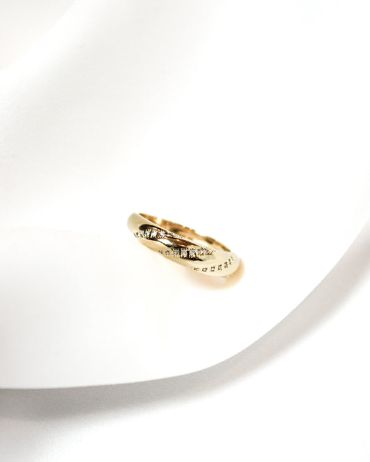 The Allure Ring - 18k Gold Filled CZ Pavé Detail Band Ring