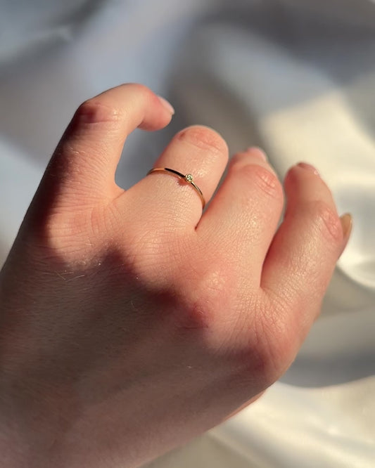 The Chérie Ring - 14k Gold Filled Dainty Solitaire Ring